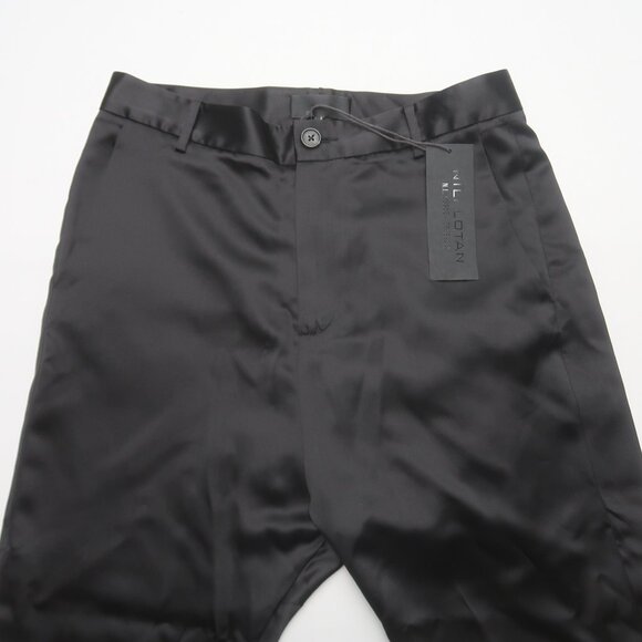 Nili Lotan Silk Satin Paris Pants Size 6 Black Drop Crotch Trousers NWT - Picture 5 of 14